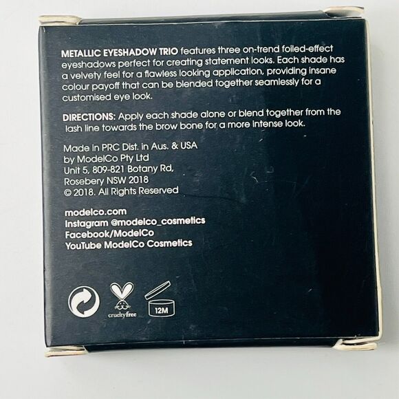 Model Co Metallic Eyeshadow Trio Palette St. Tropez Brown Neutrals 3g .1oz NIB - Picture 6 of 7